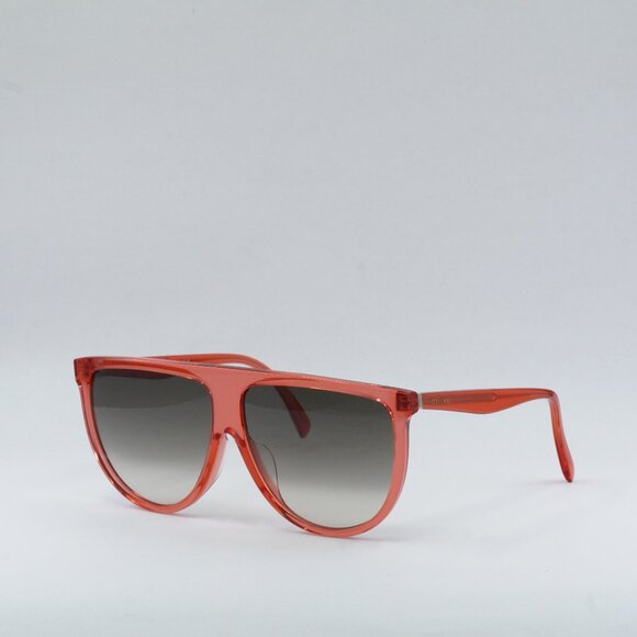 🕶️ New Celine CL40006I 66F Sunglasses - Transparent Red Frame - Picture 1 of 7